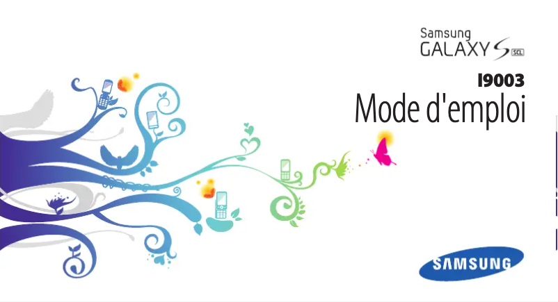 Page 1 de la notice Manuel utilisateur Samsung Galaxy SL GT-I9003