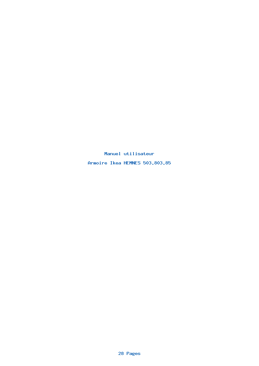 Page 1 de la notice Manuel utilisateur Ikea HEMNES 503.803.85