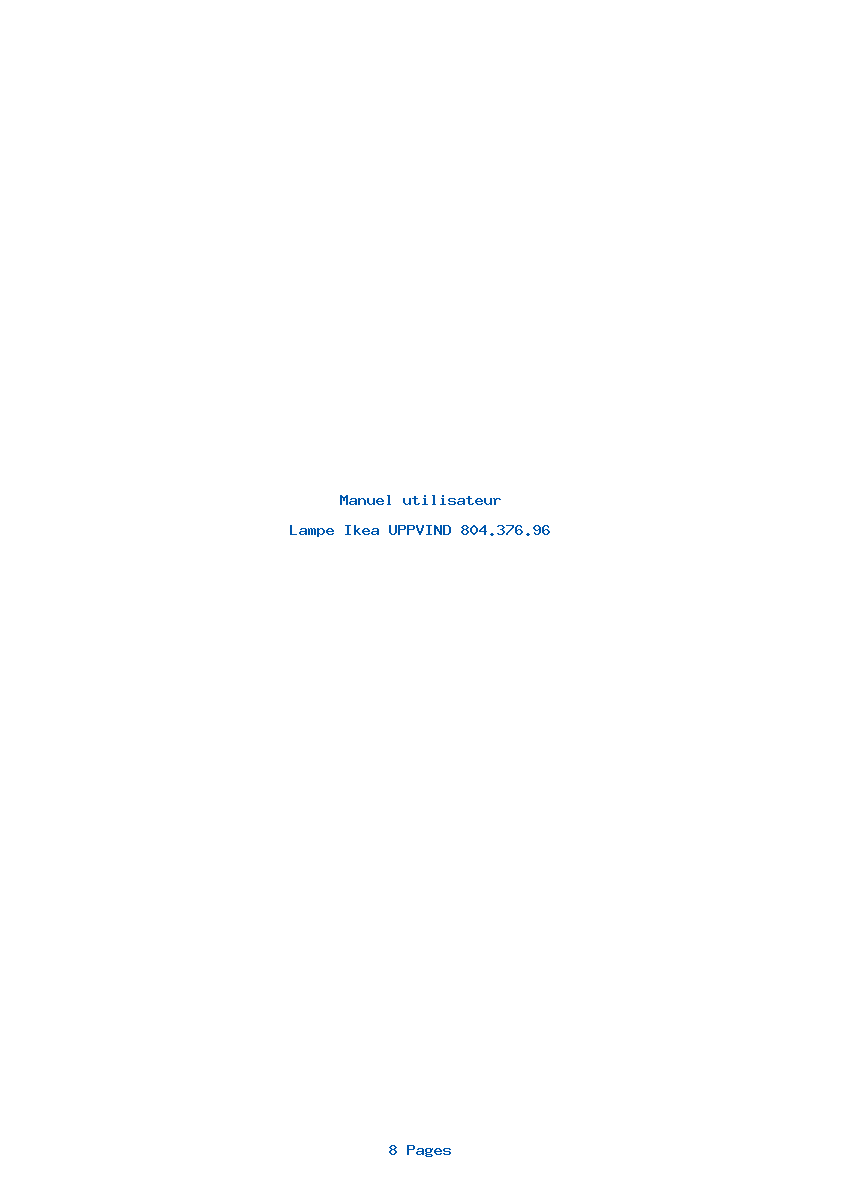 Page 1 de la notice Manuel utilisateur Ikea UPPVIND 804.376.96