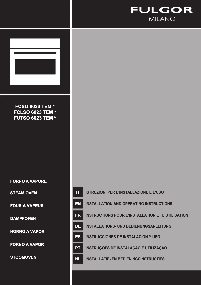 Page 1 de la notice Manuel utilisateur Fulgor Milano FCSO 6023 TEM X