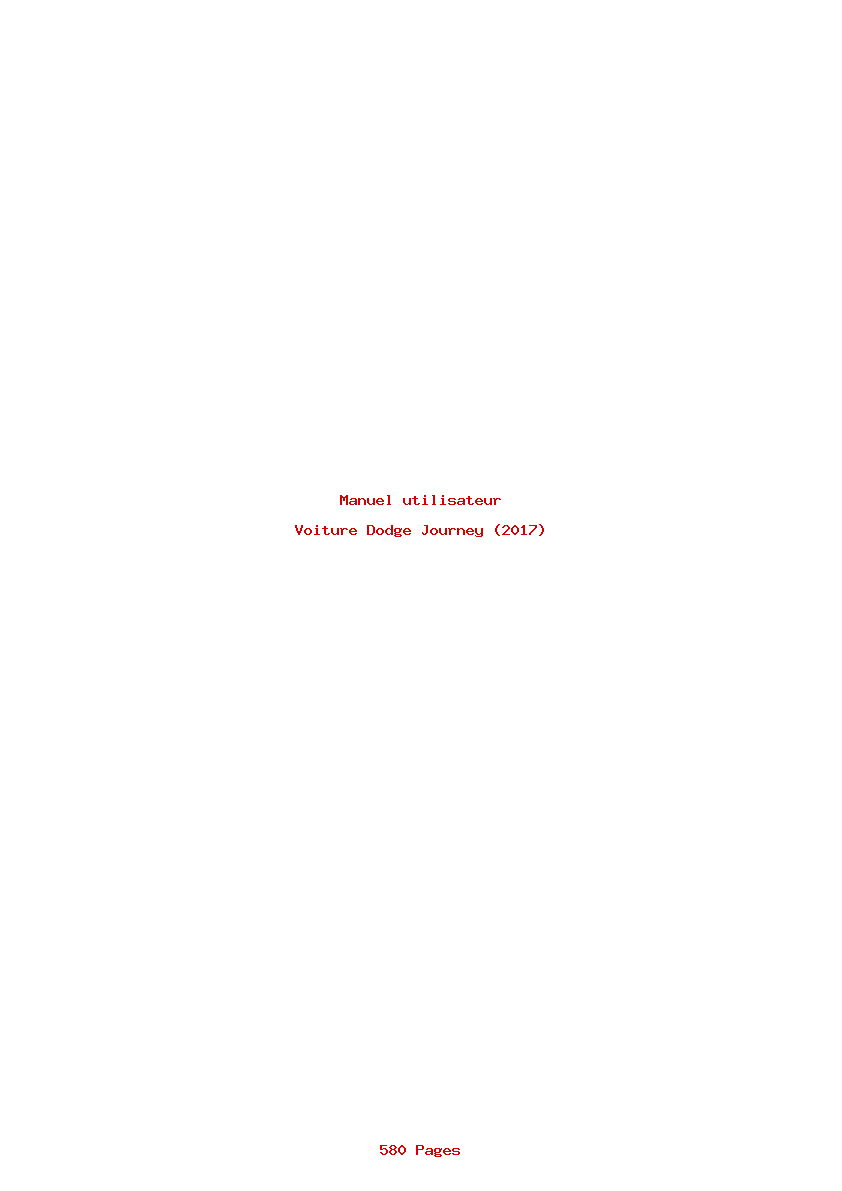 Page 1 de la notice Manuel utilisateur Dodge Journey (2017)