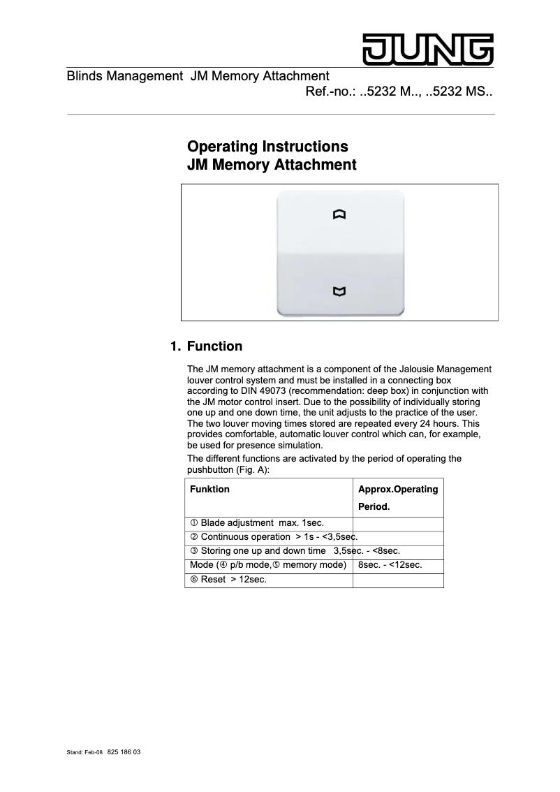 Página 1 del manual Manual de usuario JUNG SL5232M