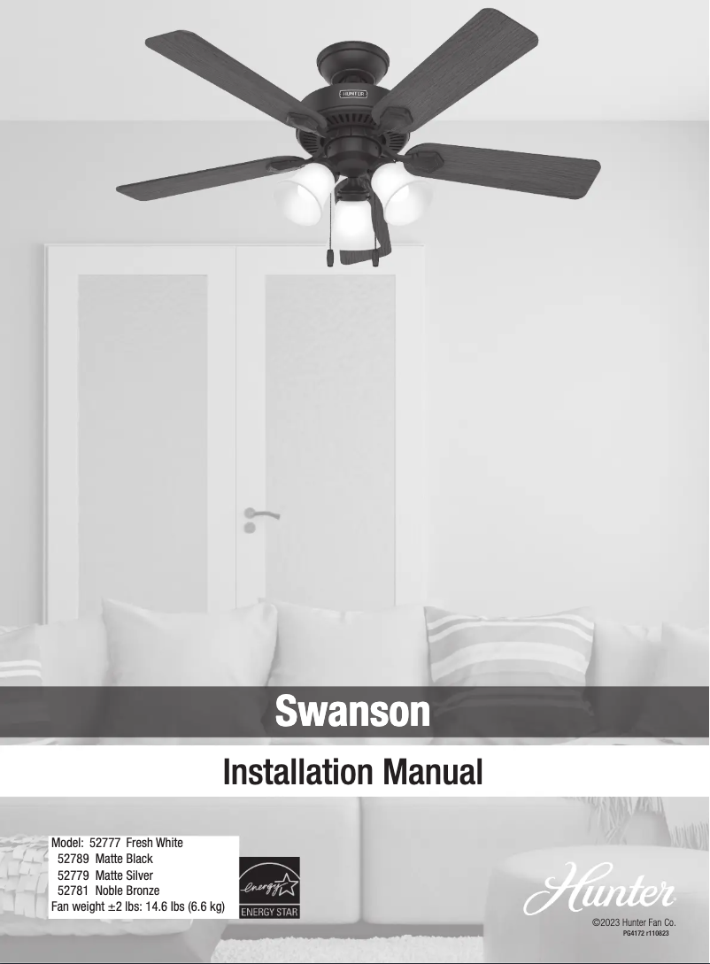 Page 1 de la notice Manuel utilisateur Hunter Swanson