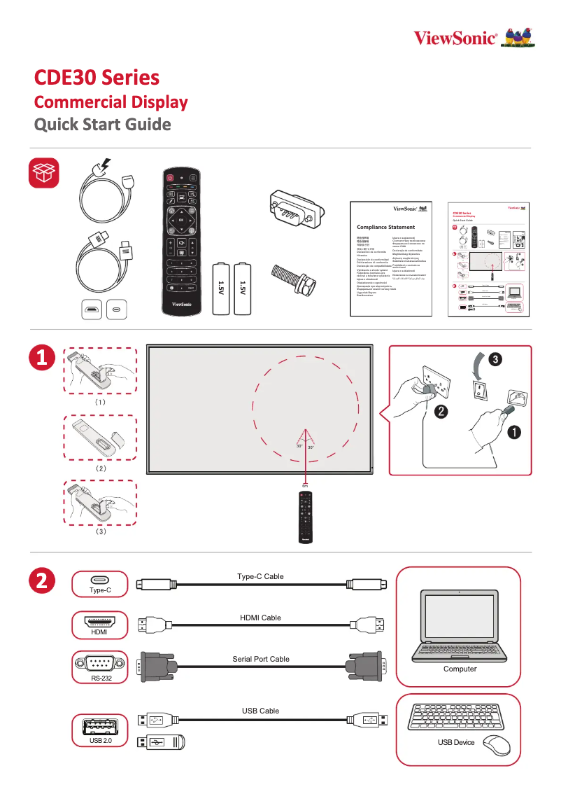 Página 1 del manual Guía de inicio rápido Viewsonic CDE5530