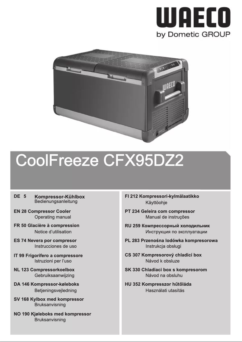 Page 1 of the manual User Manual Waeco CoolFreeze CFX95DZ2