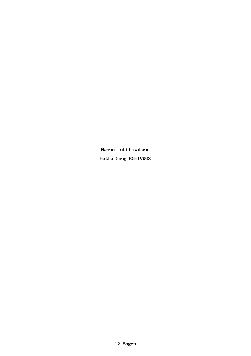 Page 1 de la notice Manuel utilisateur Smeg KSEIV96X