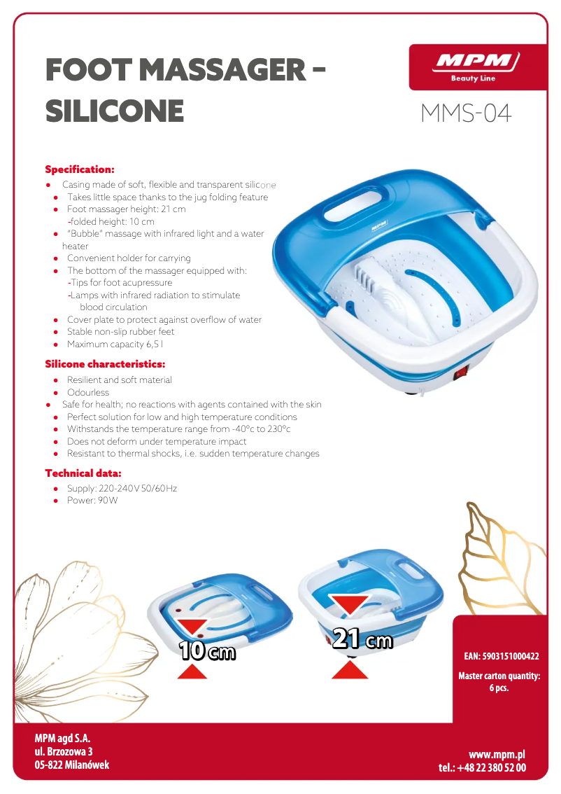 Page 1 de la notice Fiche technique MPM MMS-04