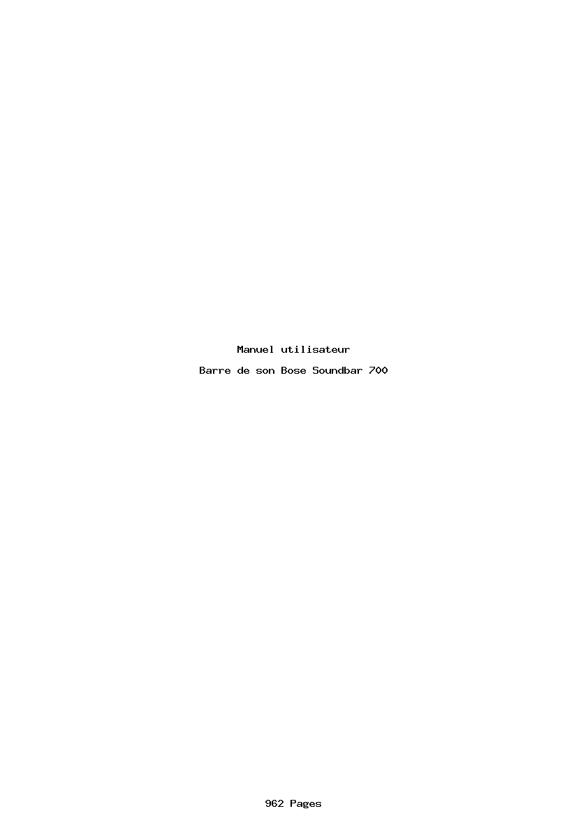 Page 1 de la notice Manuel utilisateur Bose Soundbar 700