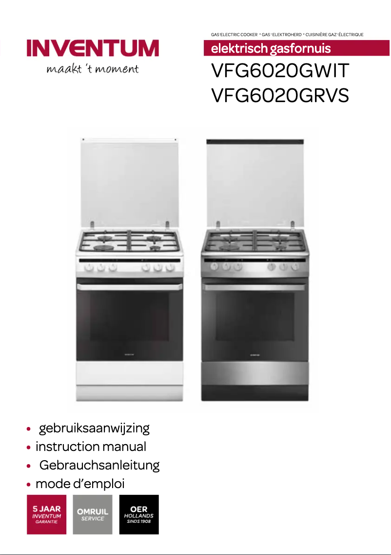 Page 1 de la notice Manuel utilisateur Inventum VFG6020GWIT