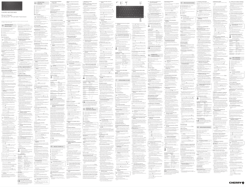 Page 1 de la notice Manuel utilisateur Cherry KW 9200 MINI