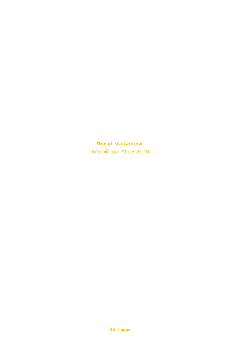 Page 1 de la notice Manuel utilisateur Fluke 81438