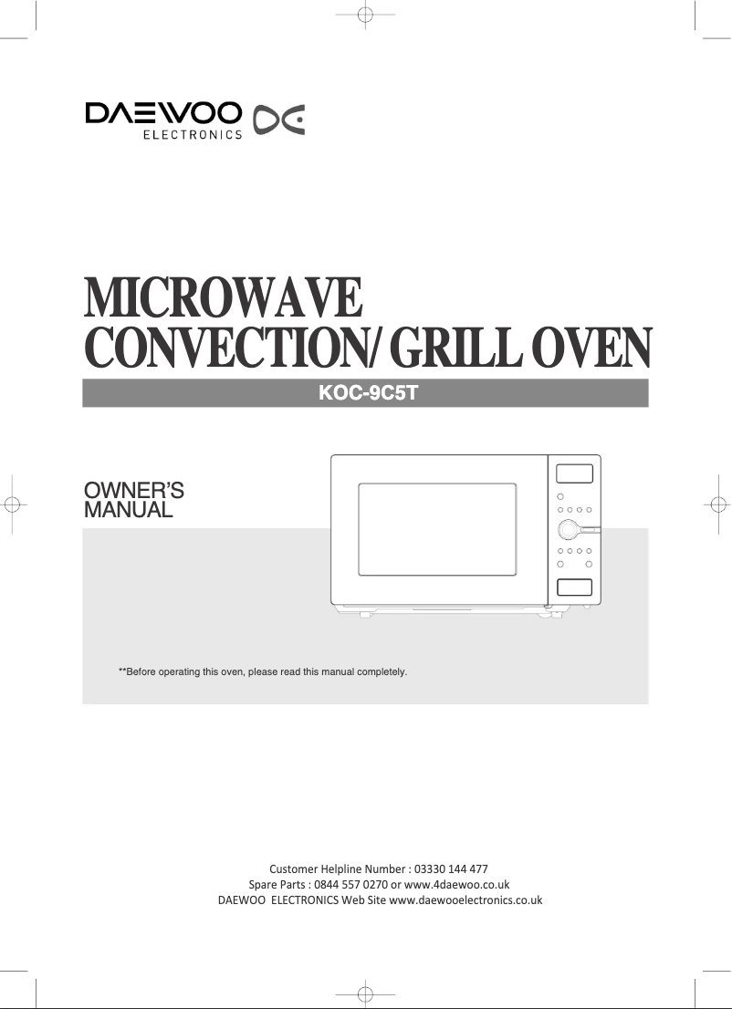 Page 1 de la notice Manuel utilisateur Daewoo KOC-9C5T