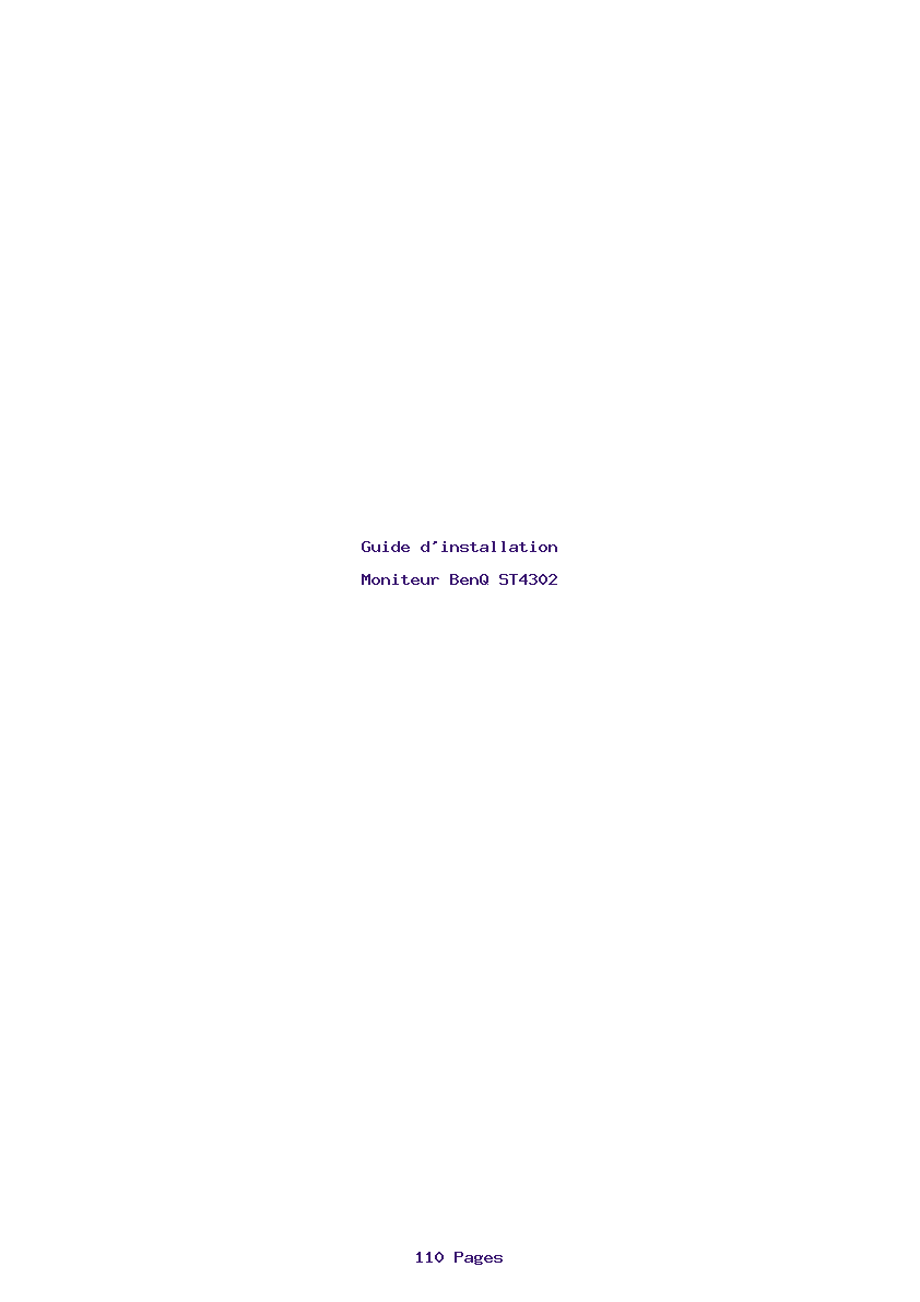 Page 1 de la notice Guide d'installation BenQ ST4302