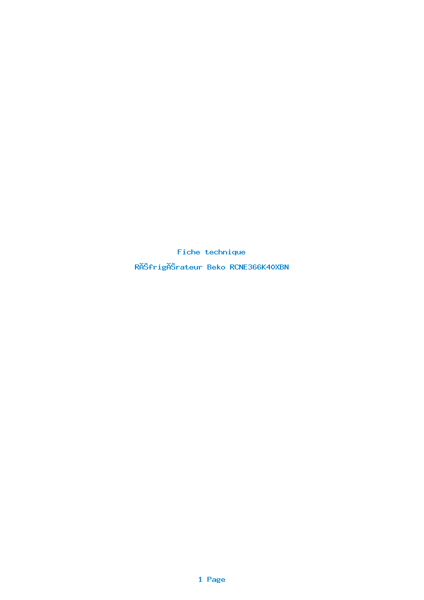 Image de la première page du manuel de l'appareil RCNE366K40XBN