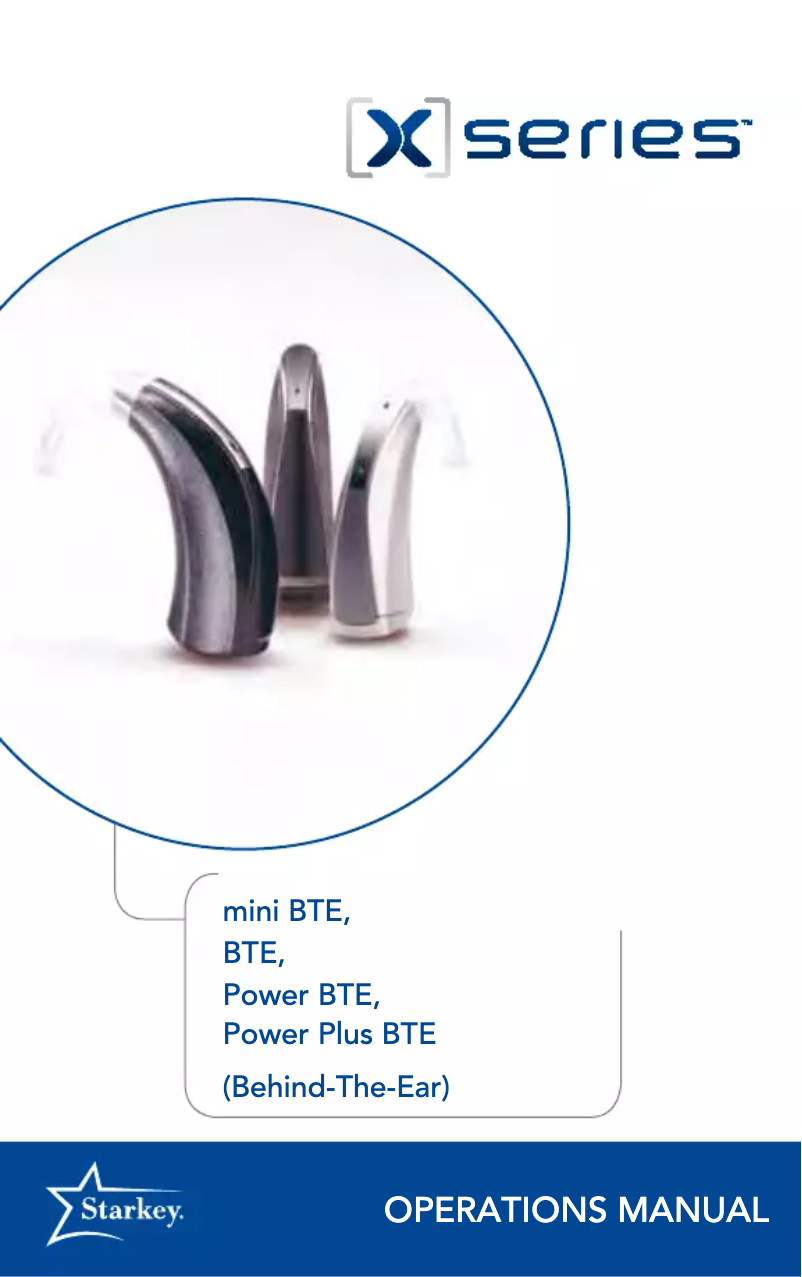 Page 1 de la notice Manuel utilisateur Starkey X Series mini BTE