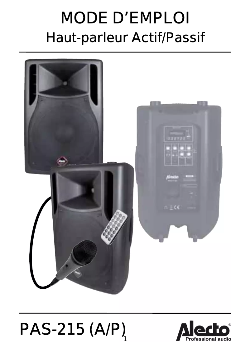 Page 1 of the manual User Manual Alecto PAS-215 P