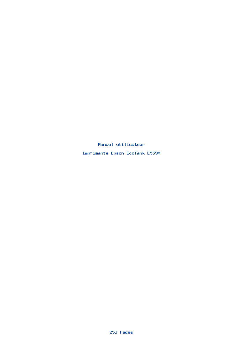 Page 1 de la notice Manuel utilisateur Epson EcoTank L5590