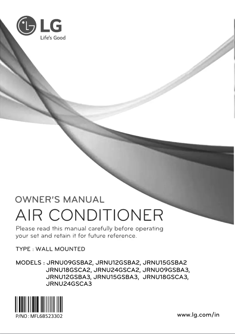 Page 1 de la notice Manuel utilisateur LG JRNU24GSCA3