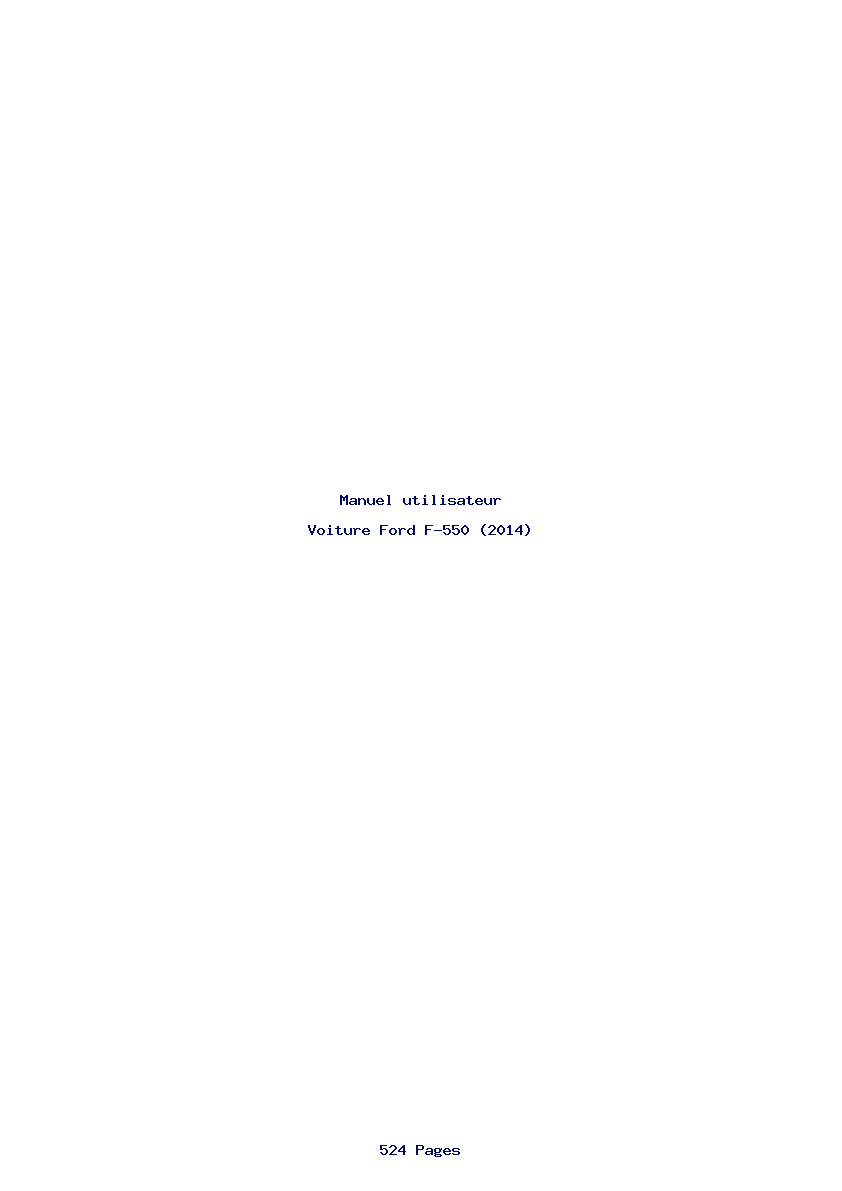 Page 1 de la notice Manuel utilisateur Ford F-550 (2014)