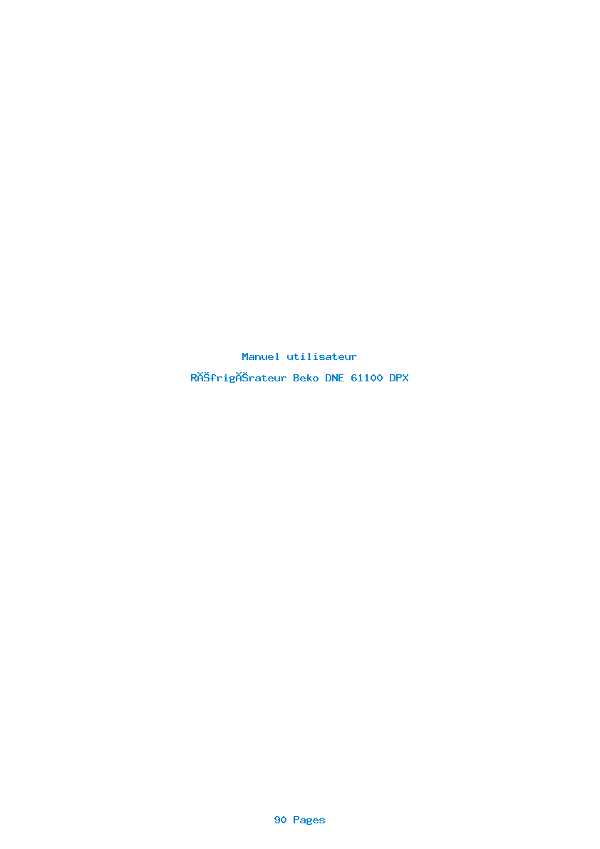 Page 1 de la notice Manuel utilisateur Beko DNE 61100 DPX