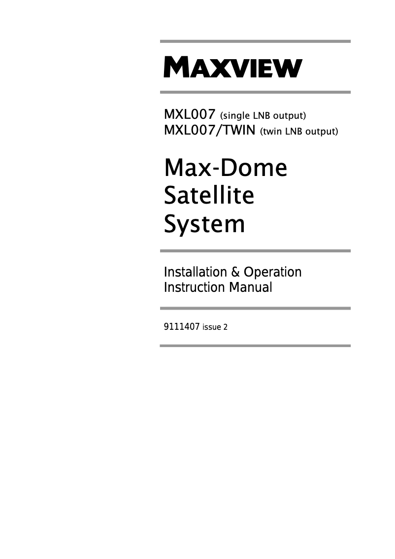 Página 1 del manual Manual de usuario Maxview Max-Dome MXL007