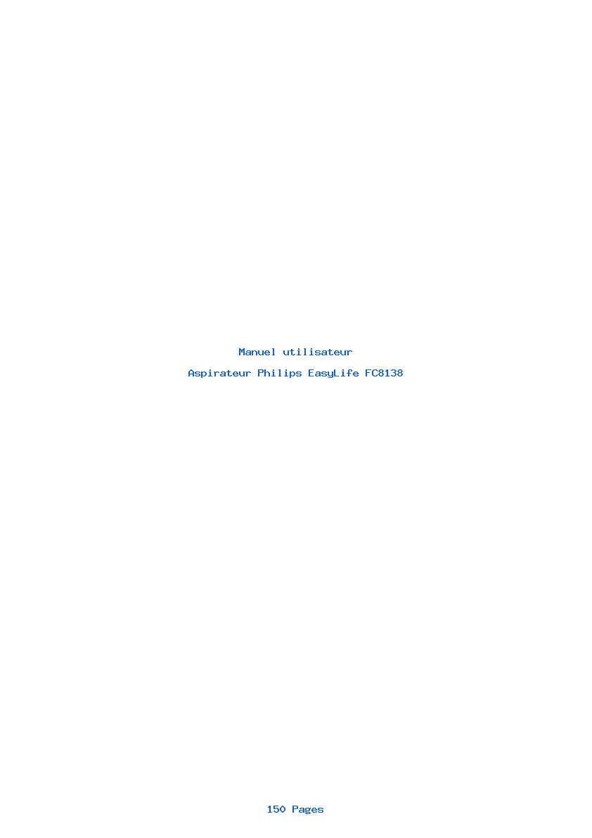 Page 1 de la notice Manuel utilisateur Philips EasyLife FC8138