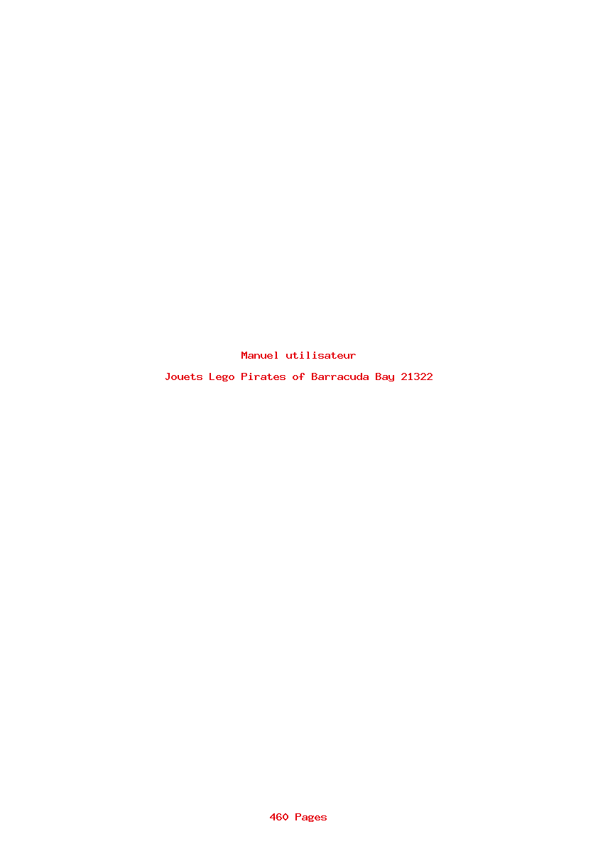 Page 1 de la notice Manuel utilisateur Lego Pirates of Barracuda Bay 21322
