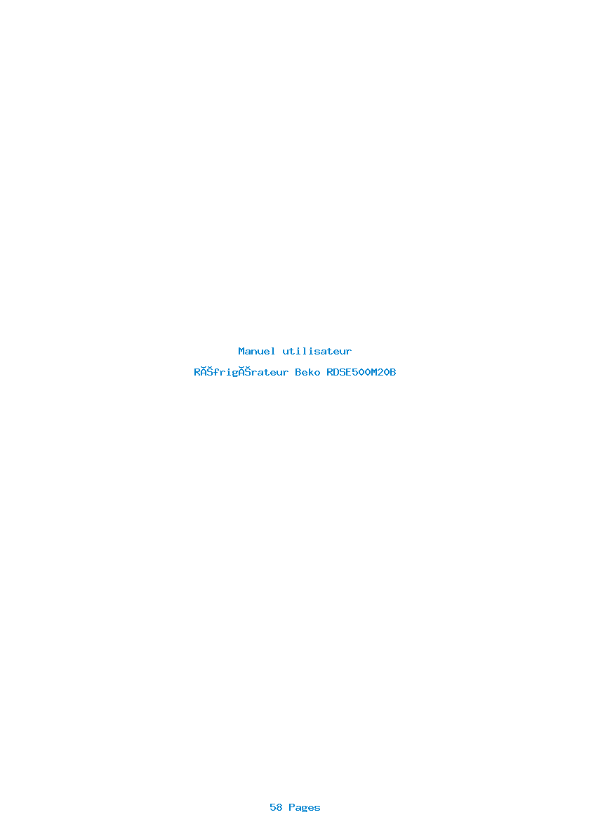 Page 1 de la notice Manuel utilisateur Beko RDSE500M20B