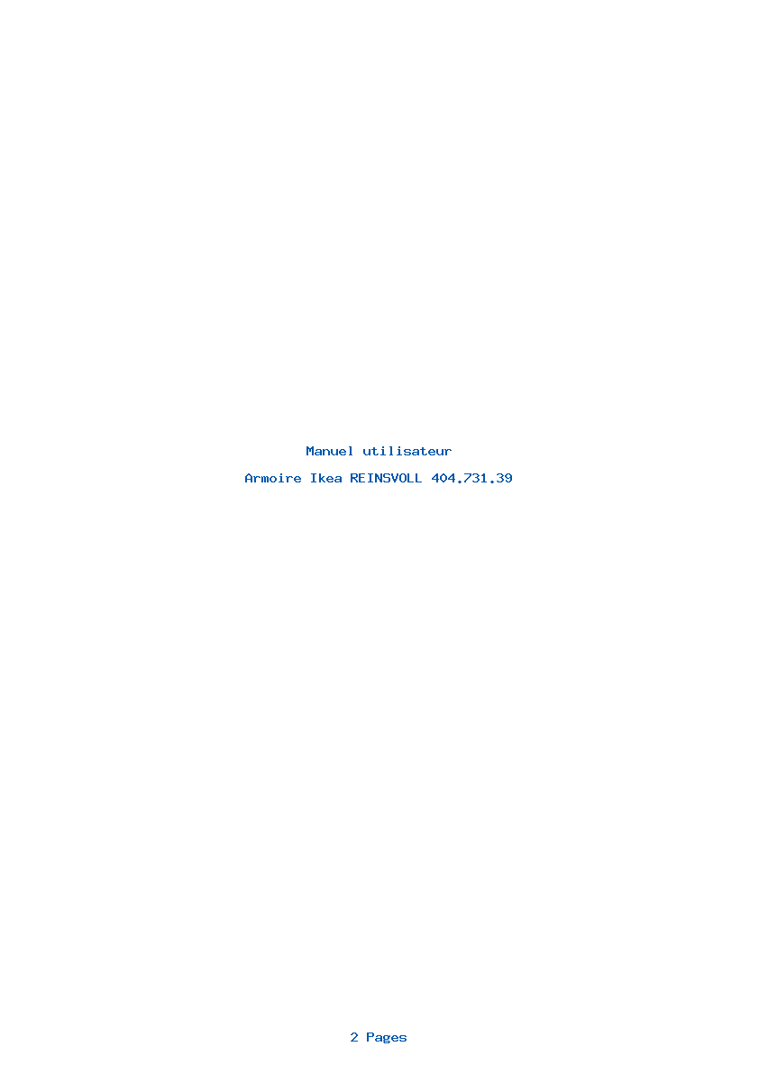 Page 1 de la notice Manuel utilisateur Ikea REINSVOLL 404.731.39