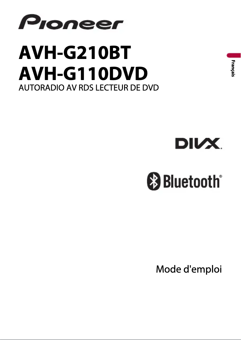 Page 1 de la notice Manuel utilisateur Pioneer AVH-G210BT