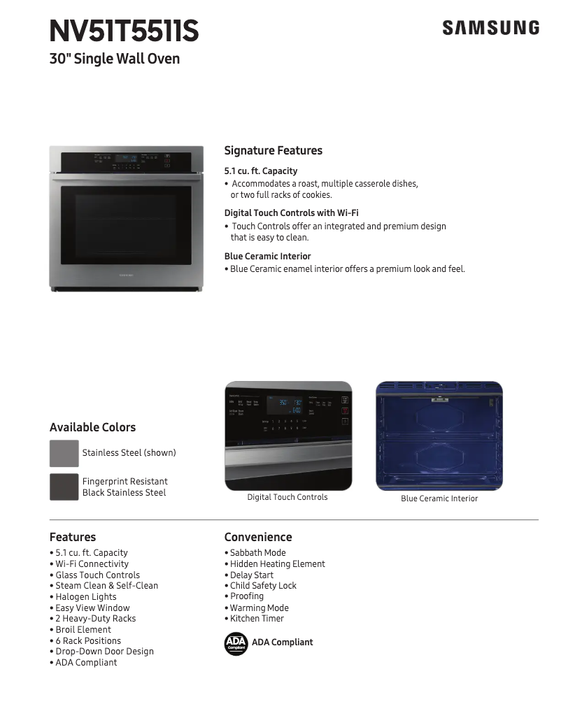 Página 1 del manual Ficha técnica Samsung NV51T5511SS