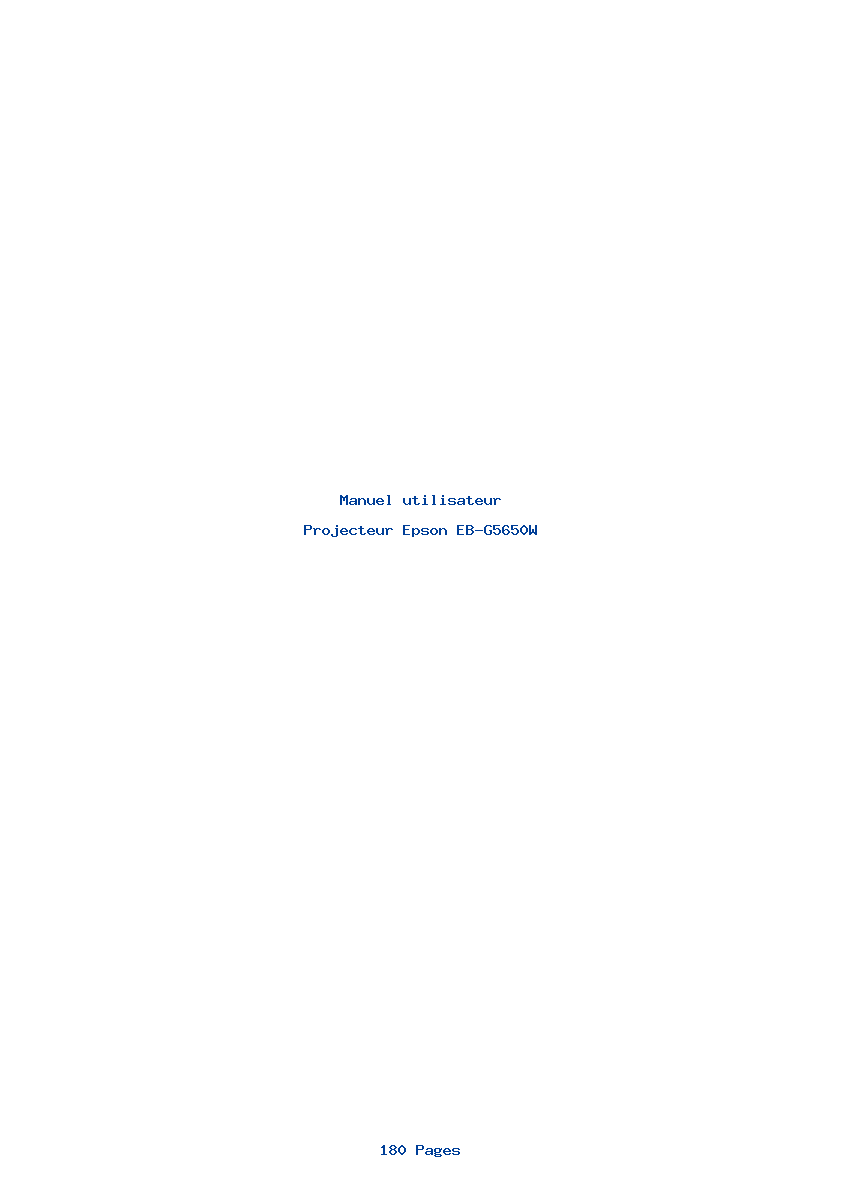 Page 1 de la notice Manuel utilisateur Epson EB-G5650W