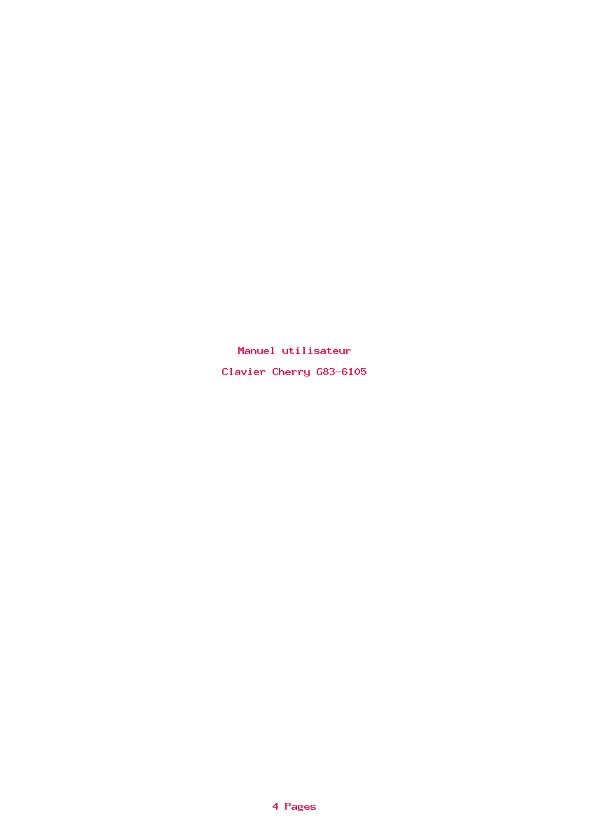 Page 1 de la notice Manuel utilisateur Cherry G83-6105