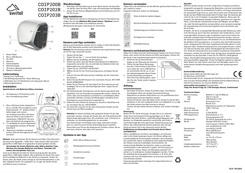 Page 1 de la notice Manuel utilisateur Switel COIP200B