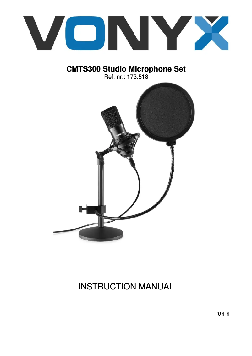 Page 1 of the manual User Manual Vonyx CMTS300