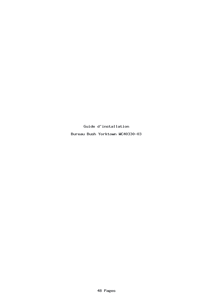 Page 1 de la notice Guide d'installation Bush Yorktown WC40330-03