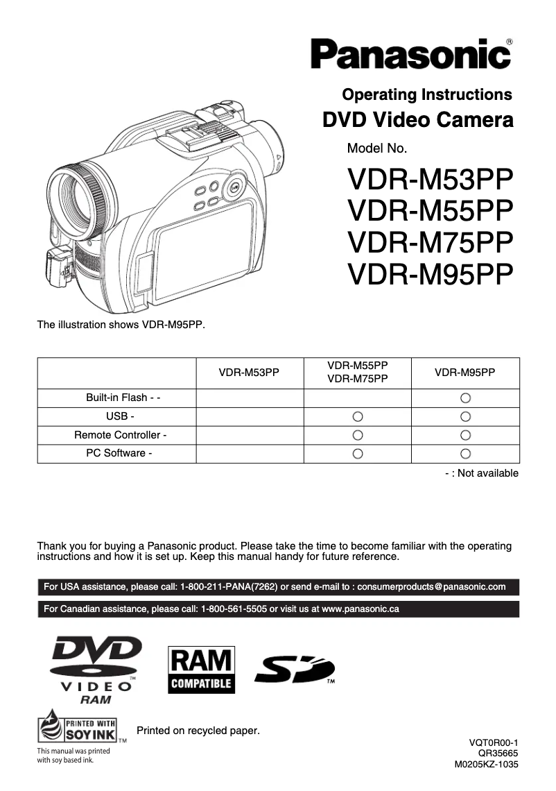 Página 1 del manual Manual de usuario Panasonic VDR-M53PP