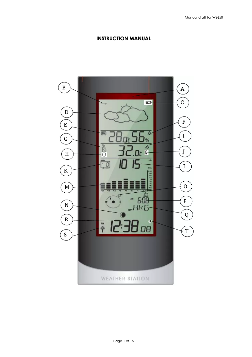 Página 1 del manual Manual de usuario Techno Line WS6501