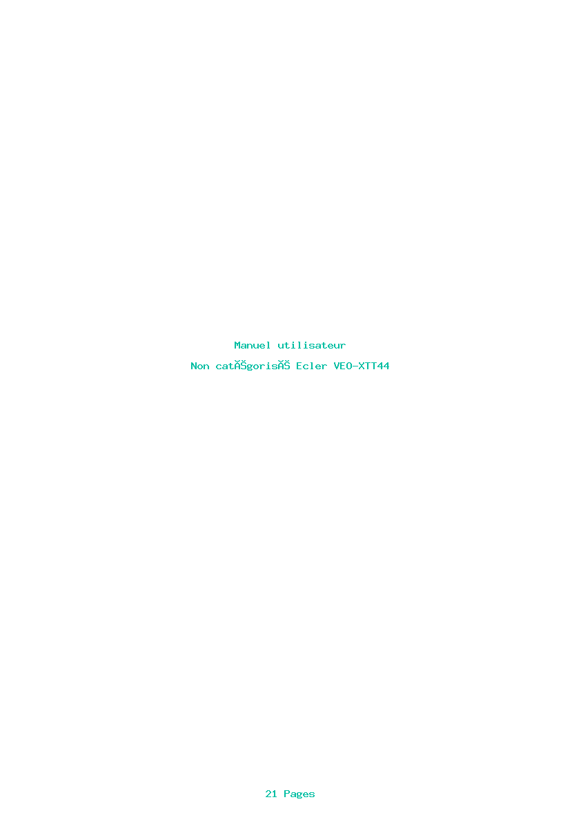 Page 1 de la notice Manuel utilisateur Ecler VEO-XTT44