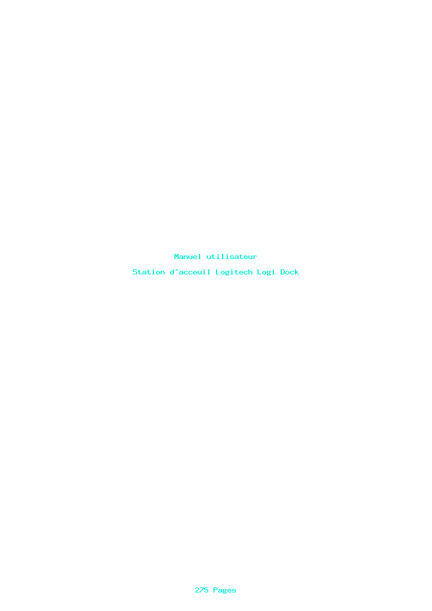 Page 1 de la notice Manuel utilisateur Logitech Logi Dock