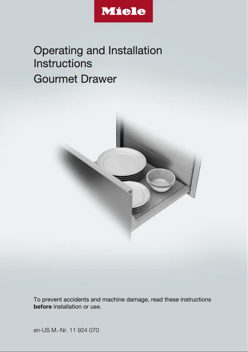 Page 1 de la notice Guide d'installation Miele ESW 7570