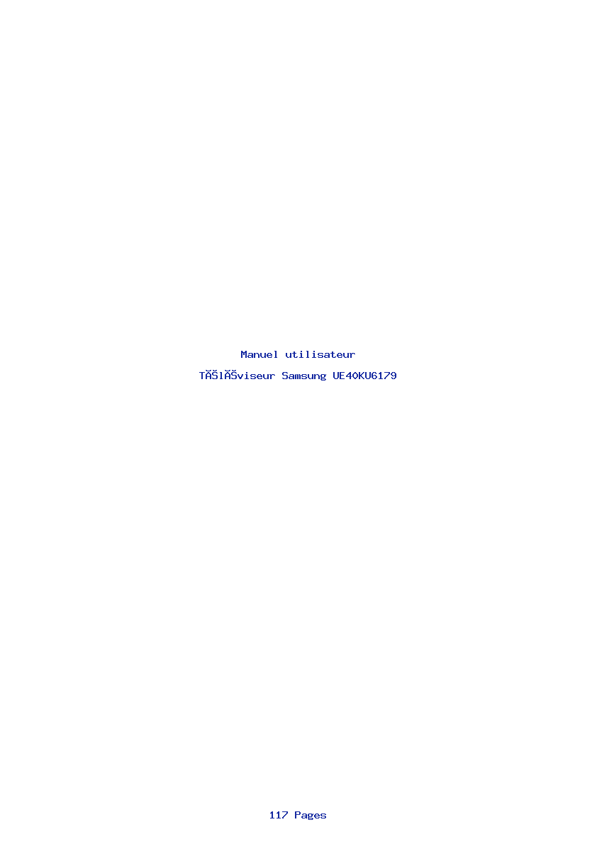 Page 1 de la notice Manuel utilisateur Samsung UE40KU6179