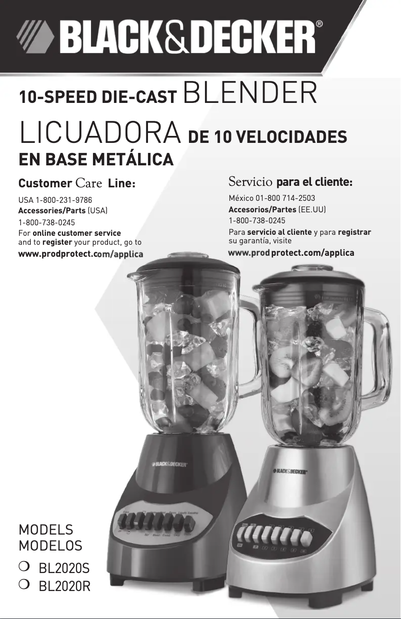 Page 1 de la notice Manuel utilisateur Black & Decker BL2020S