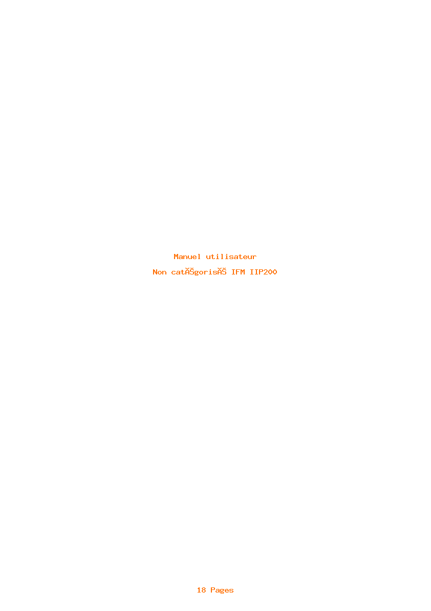 Page 1 de la notice Manuel utilisateur IFM IIP200