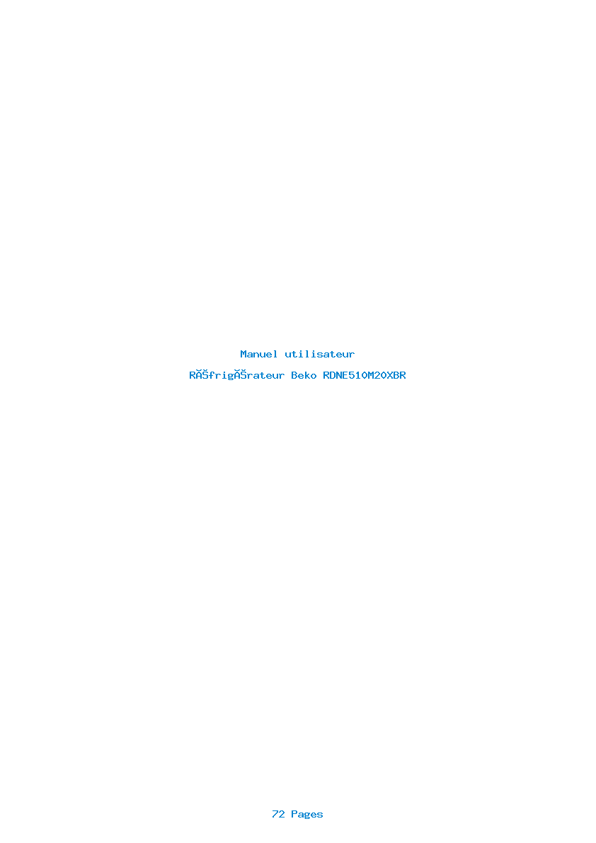 Page 1 de la notice Manuel utilisateur Beko RDNE510M20XBR