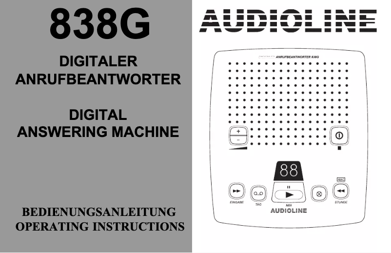 Page 1 de la notice Manuel utilisateur Audioline AB838