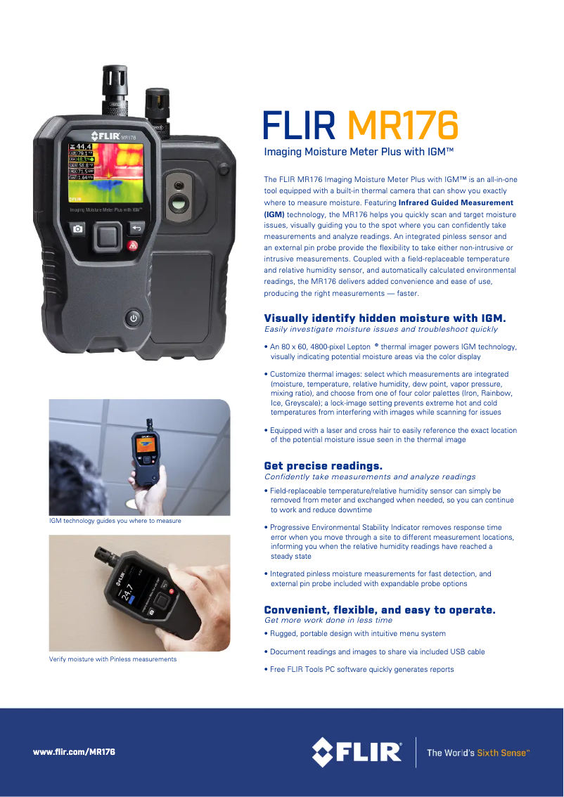 Page 1 de la notice Fiche technique FLIR MR176