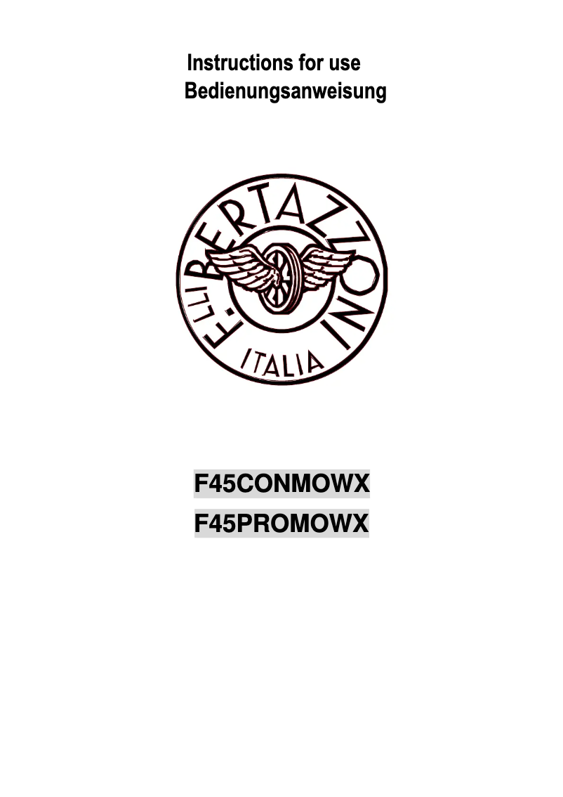 Page 1 de la notice Manuel utilisateur Bertazzoni F45CONMOWX