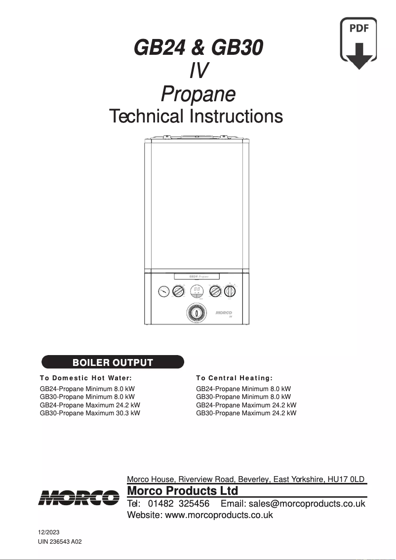 Página 1 del manual Manual de usuario Morco GB24