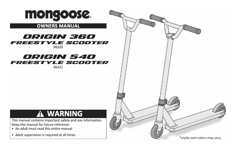 Página 1 del manual Manual de usuario Mongoose Origin 540